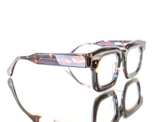 Amazing Rectangular Black Tortoise Eyeglasses - image 3