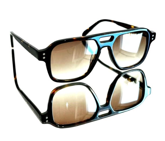 Amazing Brown Tortoiseshell Rectangular Sunglasses - image 1