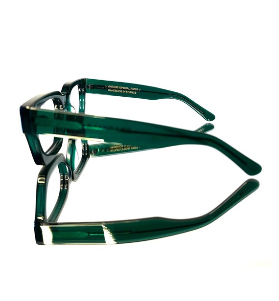 Amazing Glossy Green Acetate  Rectangular Eyeglas… - image 5