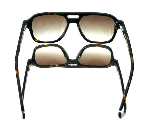 Amazing Brown Tortoiseshell Rectangular Sunglasses - image 6