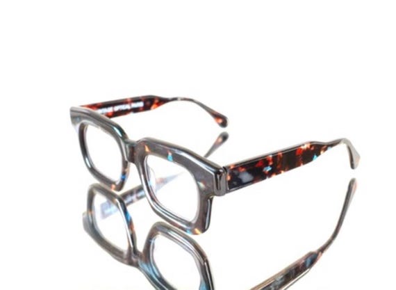 Amazing Rectangular Black Tortoise Eyeglasses - image 2