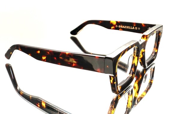 Amazing Dark Brown Tortoise Rectangular Eyeglasses - image 2