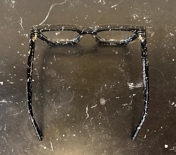 Amazing Glossy Black Marble Rectangular Eyeglasses - image 6