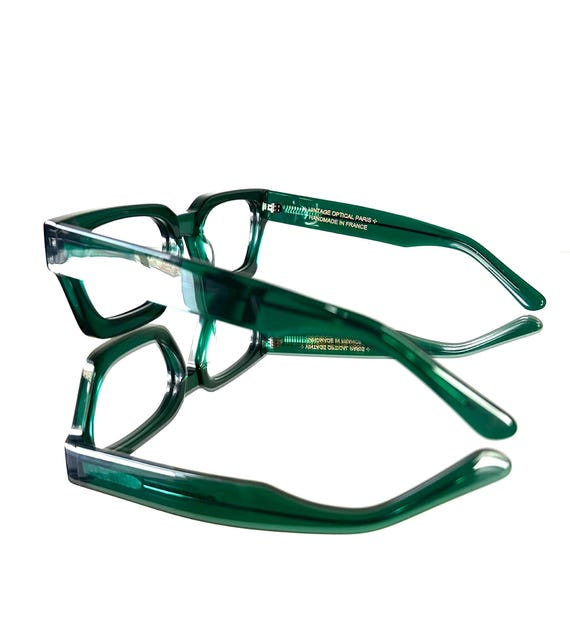 Amazing Glossy Green Acetate  Rectangular Eyeglas… - image 2