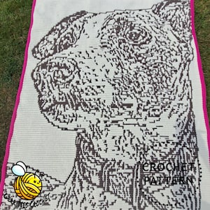 Whippet "Freya" | Virkad filt med mosaikmotiv i PDF-format