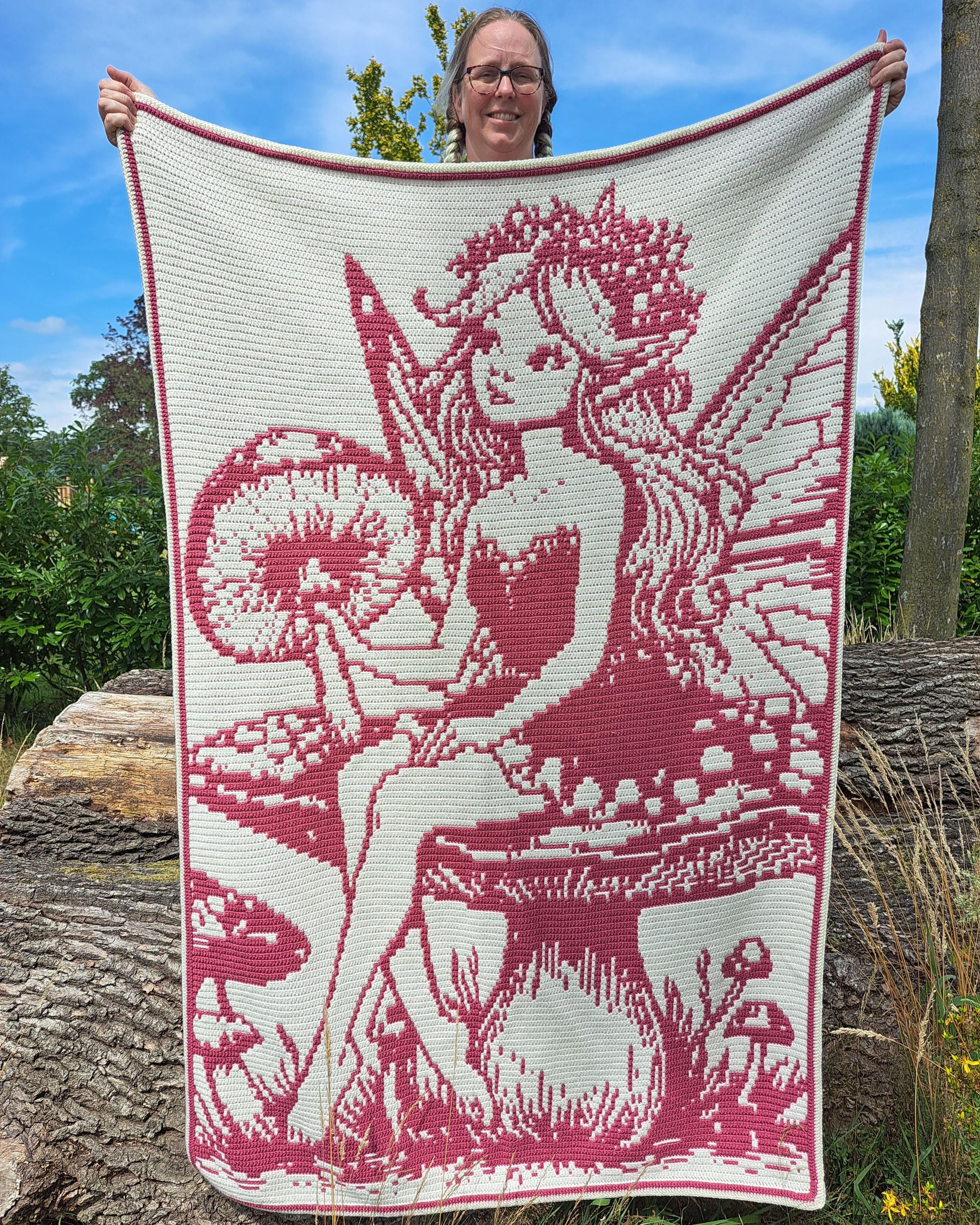 Fungal Fae | Fantasy Fairy Mushroom Overlay Mosaic Crochet Blanket PDF ...
