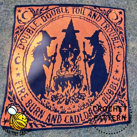 Macbeth Witches | Shakespeare Mosaic Crochet Blanket PDF Pattern