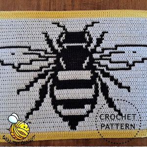Bee Placemat | Insect Mosaic Crochet Potholder PDF Pattern
