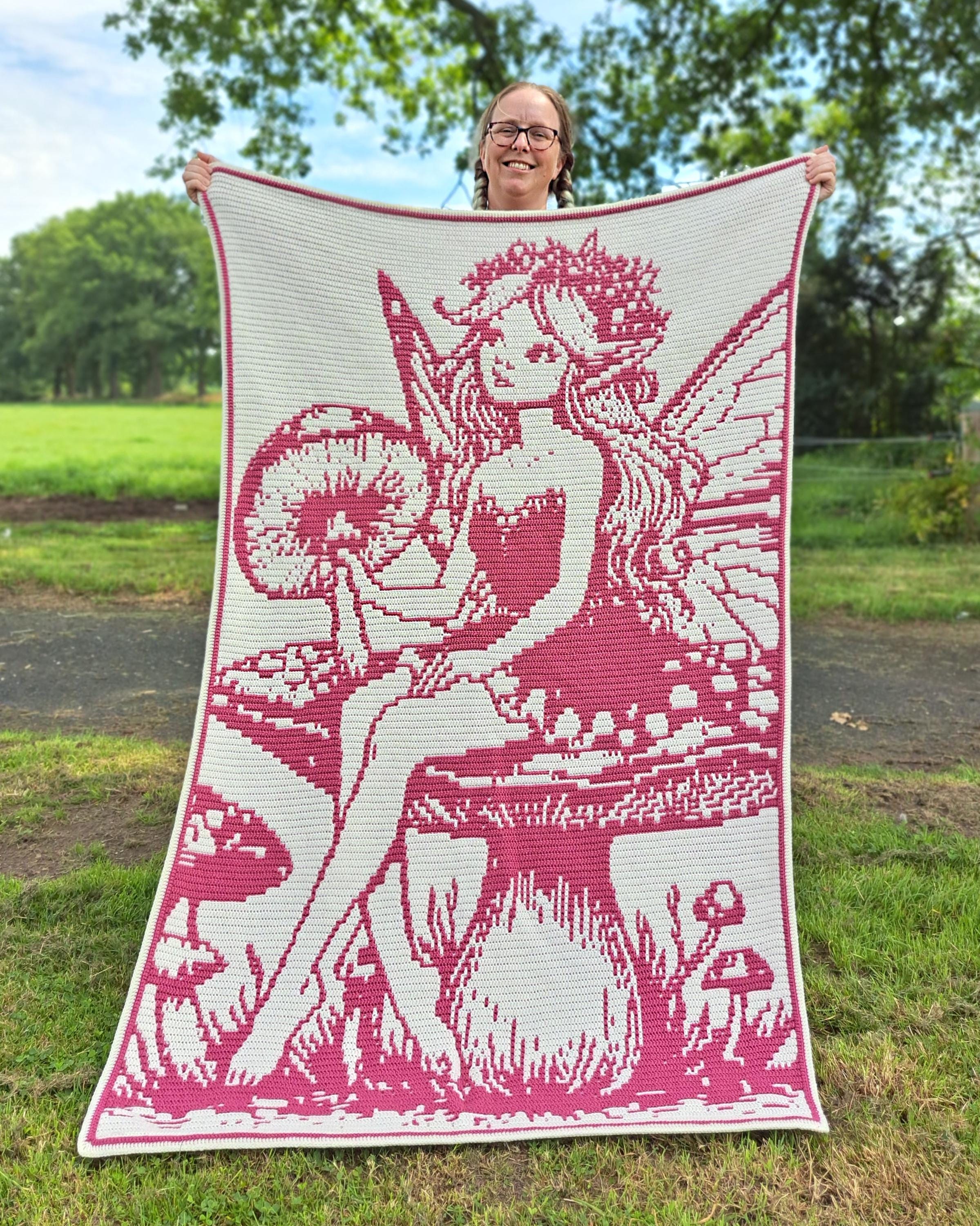 Fungal Fae | Fantasy Fairy Mushroom Overlay Mosaic Crochet Blanket PDF ...