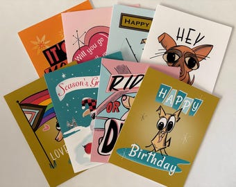 Greeting Card Variety Pack (16 Cards) – Slightly Imperfect Designs