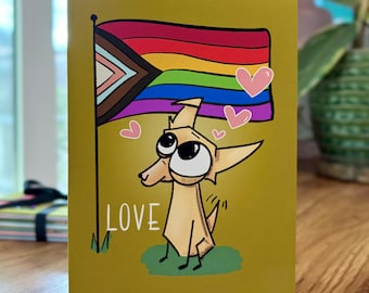 Pride Dog Greeting Card | LGBTQ Rainbow Love Card