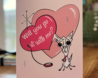 Cartoon Puppy Valentine – Asking Out, Romantic Crush Greeting