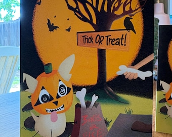 Funny Chihuahua Halloween Card – Trick or Treat Card for Dog Lovers