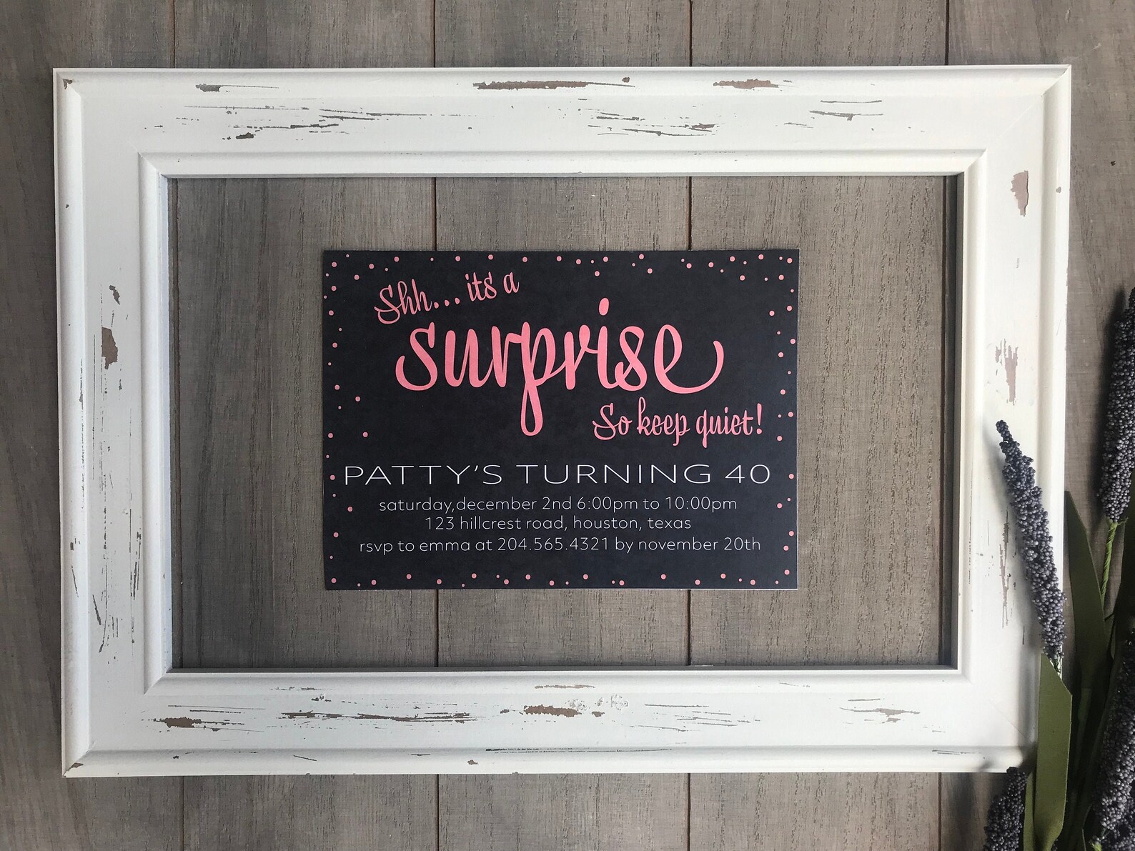 Shh Surprise Party invite Surprise party invitation Etsy