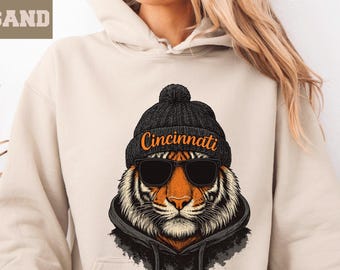 Sudadera con capucha de fútbol americano de Cincinnati, estilo retro, para aficionados a los deportes, regalo de moda para el día del partido.