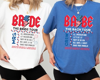 Camiseta de rock para despedida de soltera con temática de gira de novias Bella Canvas 3001