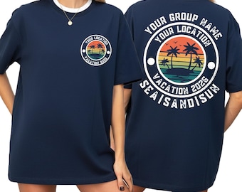 Camiseta personalizada para vacaciones familiares Bella Canvas 3001 Camiseta personalizada para viajes en grupo Mar Arena Sol