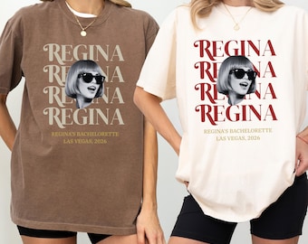 Camiseta personalizada para despedida de soltera Bella Canvas 3001, camiseta personalizada con foto de la novia, Las Vegas 2026