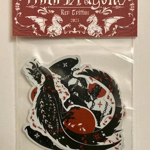 Black, White, Red Holographic Matte Dragon Stickers - 3 pack or individual image 8