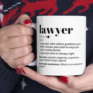 Custom Lawyer Gift Mug, Funny Definition Lawyer Coffee Mug, Lawyer Birthday Gift, Lawyer Custom Appreciation Gift, Thank You Gift For Lawyer