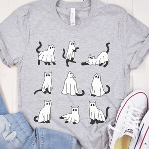 Halloween Cat Shirt, Cute Cat Ghost shirt, Funny Ghost Shirt, Cat Halloween Shirt, Spooky Cat, Black Cat Halloween Shirt, Cat Ghost