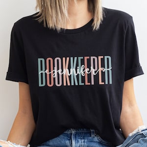 Personalized Female Bookkeeper Shirt, Custom Bookkeeping Shirt, Personalized Gift For Woman Bookkeeper, Retro Boho Graduation Gift For Her