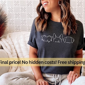 Custom Dog Ears Shirt, Dog And Cat Ears, Custom Dog Mama Shirt, Personalized Gift For Dog Mom, For Dog And Cat Mom, Dog Mom Gift, Cat Mom