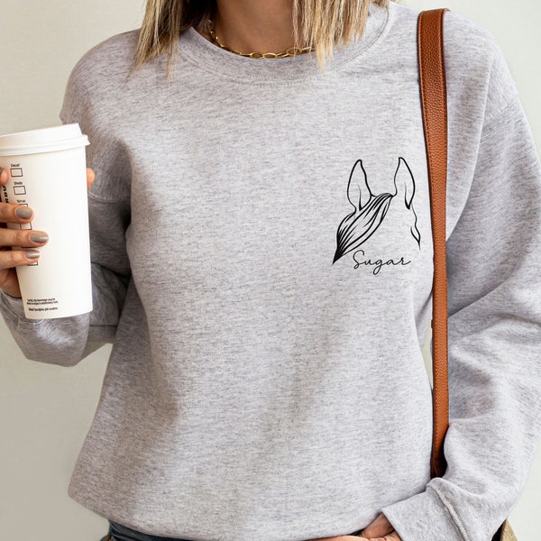 Custom Horse Sweatshirt, Personalized Horse Gift, Customized Equestrian Sweater, Custom Horse Name Sweatshirt For Horse Owner, Horse Clothes