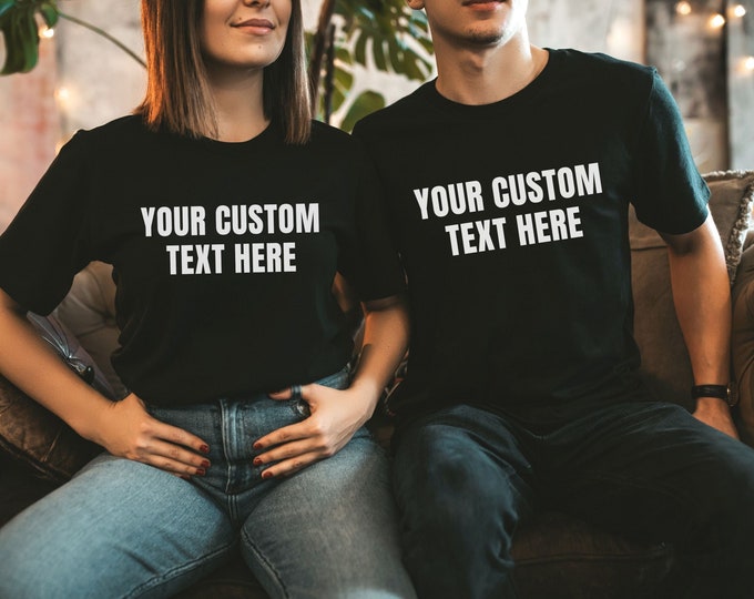 Custom Couple Matching Shirts, Customized Couple Shirt, Personalized Matching TShirts, Valentine Couple Shirts, Custom Text Event T-Shirts
