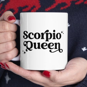 Scorpio Queen Coffee Mug, Retro Birthday Mug, November Birthday Mug, October Birthday Mug, Cute Scorpio Mug, Aesthetic Scorpio Gift