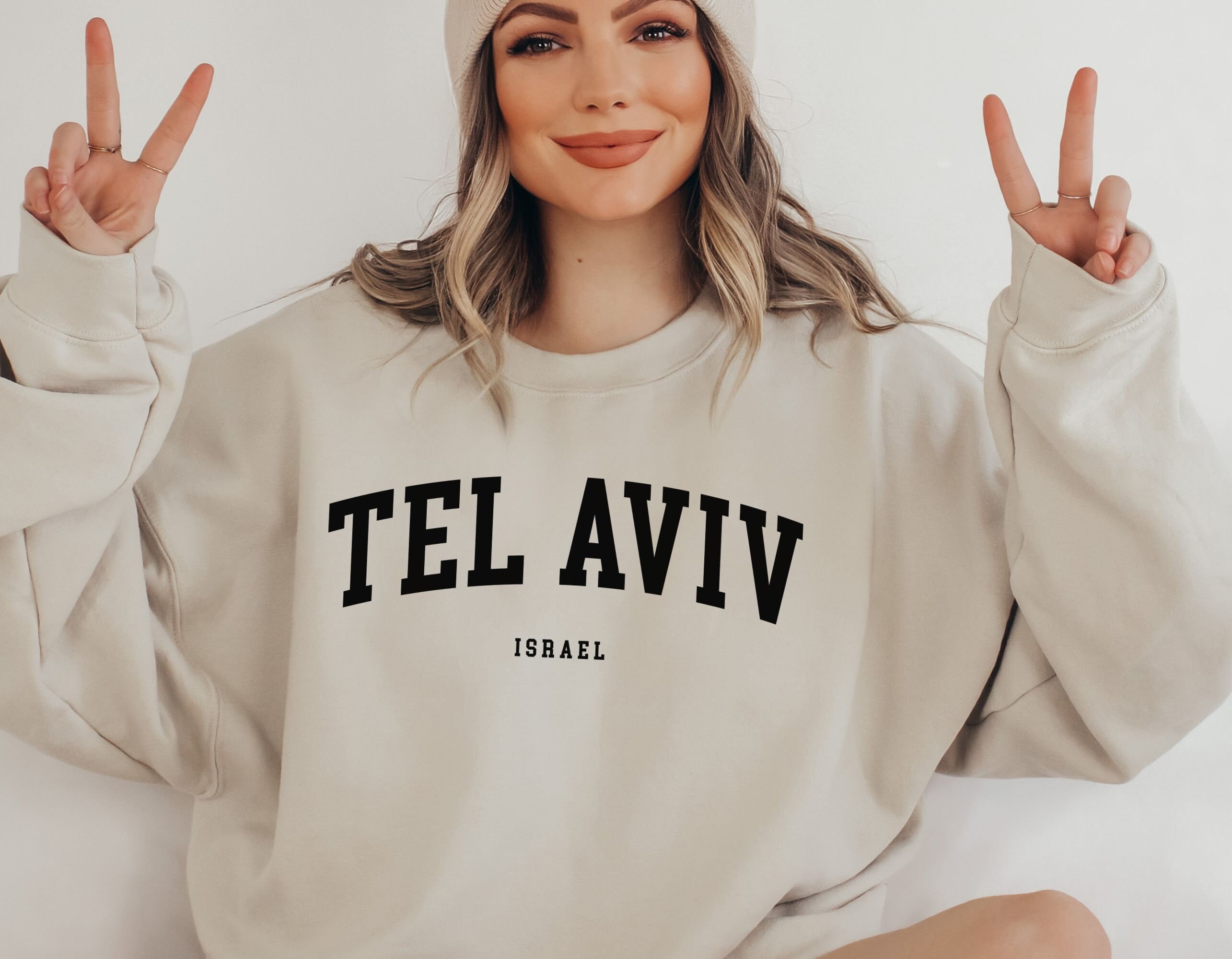 Tel Aviv Sweatshirt Israel Crewneck Israeli Travel Shirt College Patriotic Sweatshirt Israel Lover Gift I Stand With Israel Jewish Sweater