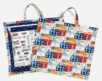 Clear vinyl project bag – Liberty (Patriotic/Americana)