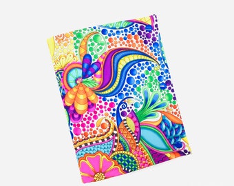 Carnival Floral Geometric folder for floss threads/Notions/Scissors -Cross Stitch 10” tall x 8” wide when closed