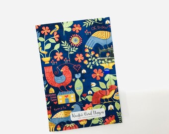 Needle book organizer - Stitchy Birds in blue (Teresa Kogut fabric design)