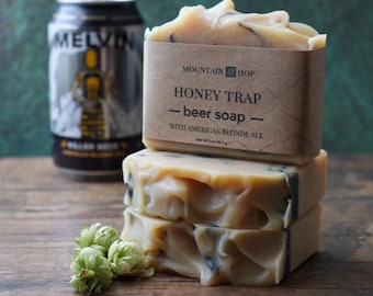 Honey Trap Beer Soap – Honey, Bergamot- American Blonde Ale - Moisturizing Bar