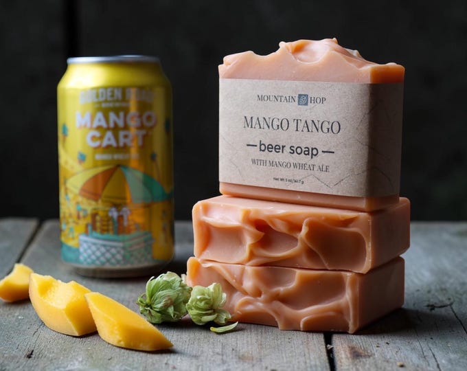Mango Tango Beer Soap, Coconut Milk, Sweet Tropical Scent, Beer Lover Gift