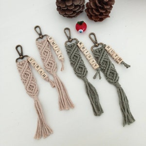 Personalized keychain, macrame name keychain, bridesmaids gift ,wedding gift,thank you for being my bridesmaid,will you be my bridesmaid