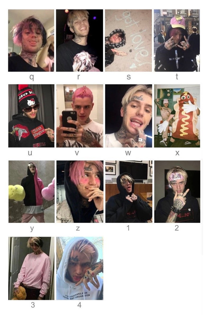May include: A collage of 12 images featuring a young man with pink hair and various tattoos. The images show him in different settings and poses, including wearing a hat, holding a phone, and posing with a stuffed animal.