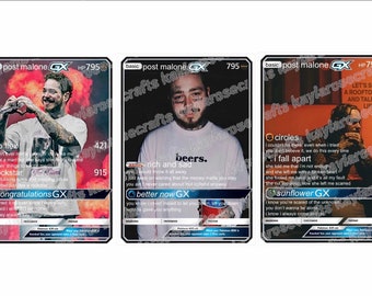 Post Malone Custom Holographic Pokmon GX Cards - Etsy
