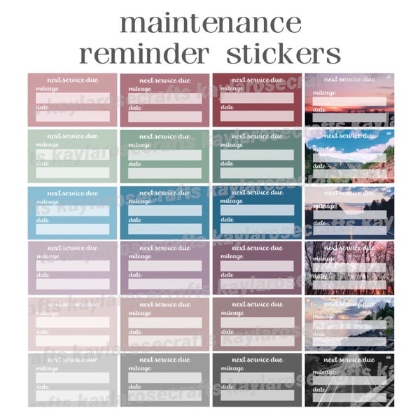 Car Oil Change Sticker Etsy