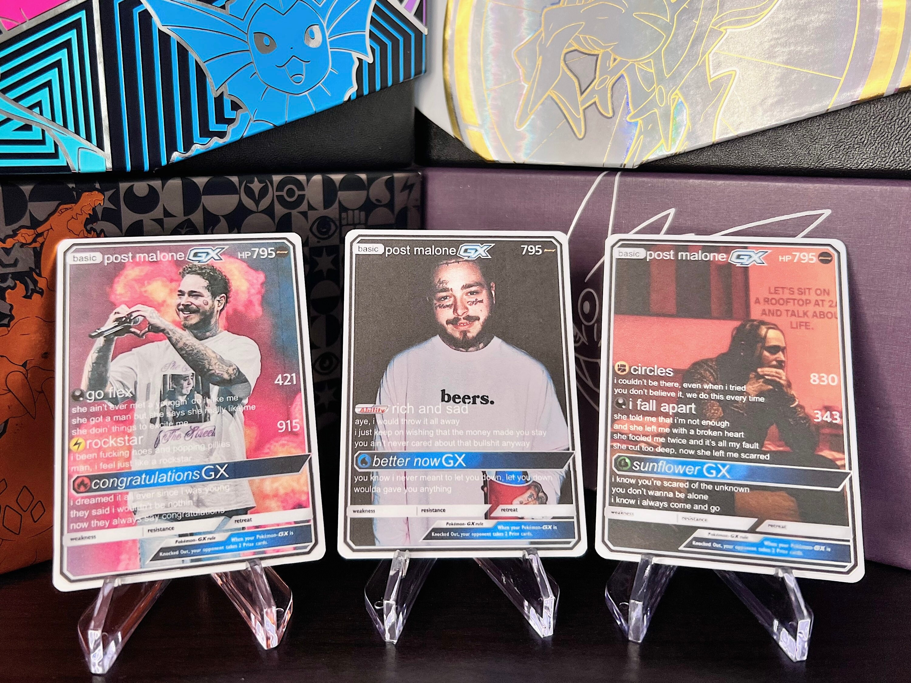 Post Malone Custom Holographic Pokmon GX Cards - Etsy Post Malone Custom Holographic Pokmon GX Cards - Etsy