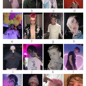May include: A collage of 16 images featuring a young man with pink and black hair, various tattoos, and different clothing styles. The images show him in a variety of settings, including indoors and outdoors.