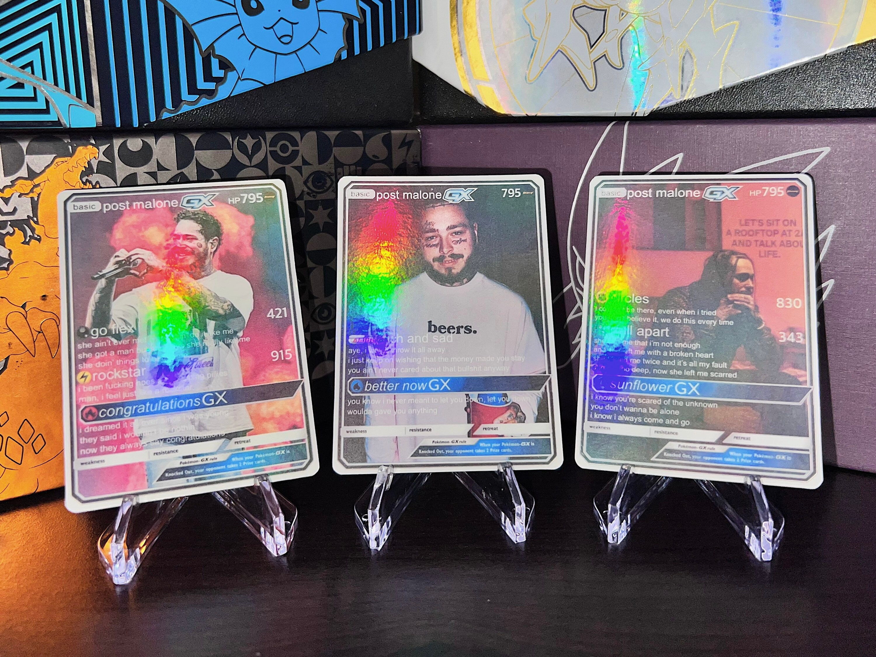 Post Malone Custom Holographic Pokmon GX Cards - Etsy