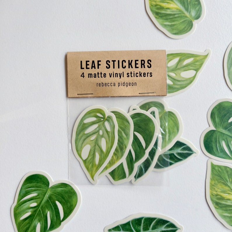 leafy 4 pack matte vinyl weatherproof sticker
