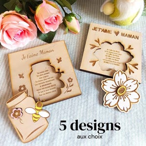 Carte en bois personnalisable/Cadeau fête des grands-mères/Maman/Marraine, Cadeau fin d'année scolaire Maîtresse/Nounou/Atsem