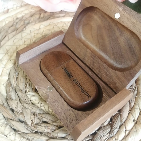 Coffret clé USB de 32Go en bois de Noyer à personnaliser