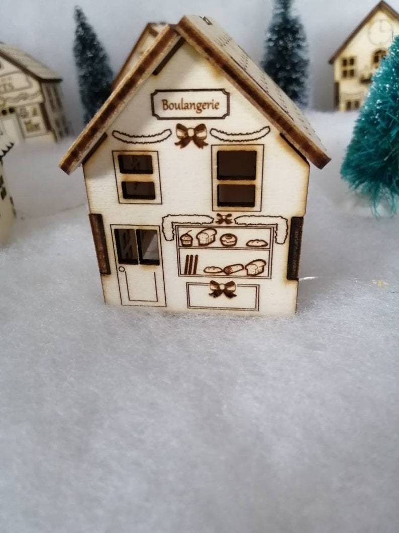 Wooden house styled Shops Christmas village