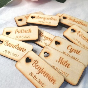 Marque place mariage en bois - Personnalisable, Marque place personnalisé, marque place bois, marque place mariage