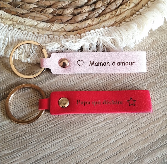 Keychain - Rectangle - Godmother - Leather Keychain - Rectangle - Godmother - Leather
