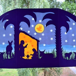 Waldorf Window Picture Transparent XXL Winter Christmas